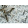 Exquisite Rugs Mosaic Leather Cowhide Silver Area Rug 4056-005