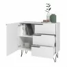 Manhattan Comfort Beekman 35.43 Dresser with 2 Shelves in White - Manhattan Comfort Beekman 35.43 Dresser with 2 Shelves in White