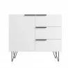Manhattan Comfort Beekman 35.43 Dresser with 2 Shelves in White Front - Manhattan Comfort Beekman 35.43 Dresser with 2 Shelves in White Front