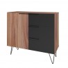 Manhattan Comfort Beekman 35.43 Dresser with 2 Shelves in Brown and Black Front