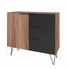 Manhattan Comfort Beekman 35.43 Dresser with 2 Shelves in Brown and Black Front - Manhattan Comfort Beekman 35.43 Dresser with 2 Shelves in Brown and Black Front