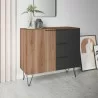 Manhattan Comfort Beekman 35.43 Dresser with 2 Shelves in Brown and Black - Manhattan Comfort Beekman 35.43 Dresser with 2 Shelves in Brown and Black