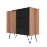 Manhattan Comfort Beekman 35.43 Dresser with 2 Shelves in Brown and Black Side - Manhattan Comfort Beekman 35.43 Dresser with 2 Shelves in Brown and Black Side