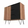 Manhattan Comfort Beekman 35.43 Dresser with 2 Shelves in Brown and Black Bottom - Manhattan Comfort Beekman 35.43 Dresser with 2 Shelves in Brown and Black Bottom