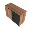 Manhattan Comfort Beekman 35.43 Dresser with 2 Shelves in Brown and Black Top - Manhattan Comfort Beekman 35.43 Dresser with 2 Shelves in Brown and Black Top