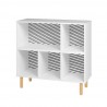 Manhattan Comfort Essex 33.66 Low Bookcase with 5 Shelves in White and Zebra