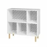 Manhattan Comfort Essex 33.66 Low Bookcase with 5 Shelves in White and Zebra - Manhattan Comfort Essex 33.66 Low Bookcase with 5 Shelves in White and Zebra