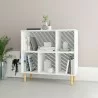 Manhattan Comfort Essex 33.66 Low Bookcase with 5 Shelves in White and Zebra - Manhattan Comfort Essex 33.66 Low Bookcase with 5 Shelves in White and Zebra