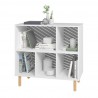 Manhattan Comfort Essex 33.66 Low Bookcase with 5 Shelves in White and Zebra Front