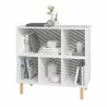 Manhattan Comfort Essex 33.66 Low Bookcase with 5 Shelves in White and Zebra Front - Manhattan Comfort Essex 33.66 Low Bookcase with 5 Shelves in White and Zebra Front