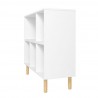 Manhattan Comfort Essex 33.66 Low Bookcase with 5 Shelves in White and Zebra Side