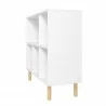 Manhattan Comfort Essex 33.66 Low Bookcase with 5 Shelves in White and Zebra Side - Manhattan Comfort Essex 33.66 Low Bookcase with 5 Shelves in White and Zebra Side