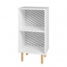 Manhattan Comfort Essex Nightstand with 2 Shelves in White and Zebra Front