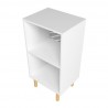 Manhattan Comfort Essex Nightstand with 2 Shelves in White and Zebra Side