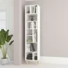 Manhattan Comfort Essex 77.95 Bookcase with 10 Shelves in White and Zebra - Manhattan Comfort Essex 77.95 Bookcase with 10 Shelves in White and Zebra
