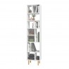 Manhattan Comfort Essex 77.95 Bookcase with 10 Shelves in White and Zebra Front