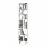 Manhattan Comfort Essex 77.95 Bookcase with 10 Shelves in White and Zebra Front - Manhattan Comfort Essex 77.95 Bookcase with 10 Shelves in White and Zebra Front