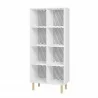 Manhattan Comfort Essex 60.23 Double Bookcase with 8 Shelves in White and Zebra - Manhattan Comfort Essex 60.23 Double Bookcase with 8 Shelves in White and Zebra