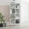 Manhattan Comfort Essex 60.23 Double Bookcase with 8 Shelves in White and Zebra - Manhattan Comfort Essex 60.23 Double Bookcase with 8 Shelves in White and Zebra