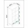 Manhattan Comfort Essex 60.23 Double Bookcase with 8 Shelves in White and Zebra Size - Manhattan Comfort Essex 60.23 Double Bookcase with 8 Shelves in White and Zebra Size