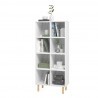 Manhattan Comfort Essex 60.23 Double Bookcase with 8 Shelves in White and Zebra Front