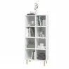 Manhattan Comfort Essex 60.23 Double Bookcase with 8 Shelves in White and Zebra Front - Manhattan Comfort Essex 60.23 Double Bookcase with 8 Shelves in White and Zebra Front