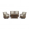 Tortuga Outdoor Rio Vista 5 pc Fire Table Chat Set With Outdoor Wicker Swivel Chairs 7