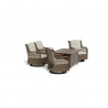 Tortuga Outdoor Rio Vista 5 pc Fire Table Chat Set With Outdoor Wicker Swivel Chairs 9