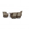 Tortuga Outdoor Rio Vista 5 pc Fire Table Chat Set With Outdoor Wicker Swivel Chairs 8