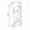 Manhattan Comfort Essex 60.23 Décor Bookcase with 8 Shelves in White and Zebra Size