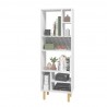 Manhattan Comfort Essex 60.23 Décor Bookcase with 8 Shelves in White and Zebra Front
