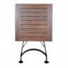 French Cafe Bistro 28" Square Folding Table - European Chestnut Wood Slat Top - folded