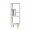 Manhattan Comfort Essex 42.51 Bookcase with 5 Shelves in White and Zebra Front Angle