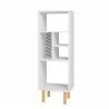 Manhattan Comfort Essex 42.51 Bookcase with 5 Shelves in White and Zebra Front Angle - Manhattan Comfort Essex 42.51 Bookcase with 5 Shelves in White and Zebra Front Angle
