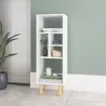 Manhattan Comfort Essex 42.51 Bookcase with 5 Shelves in White and Zebra - Manhattan Comfort Essex 42.51 Bookcase with 5 Shelves in White and Zebra