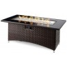 Outdoor Greatroom Company Montego Coffee Table W/Balsam Wicker Base Glass Burner Cover