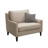 Sunpan Hanover Armchair in Beige - Angled view with Pillow