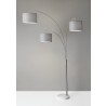 Bowery 3-Arm Arc Lamp - Brushed Steel