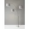 Bowery 3-Arm Arc Lamp - Brushed Steel - Bowery 3-Arm Arc Lamp - Brushed Steel