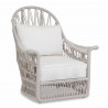 Dana Rope Wing Chair in Linen Canvas w/ Self Welt - Front Side Angle