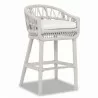 Dana Rope Bar Stool With Cushion in Linen Canvas - Front Side Angle - Dana Rope Bar Stool With Cushion in Linen Canvas - Front Side Angle