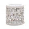 Dana End Table with Honed Carrara Marble Top - Front Angle