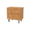  Alpine Furniture Trapezoid Nightstand in Cerused Wheat - Angled