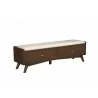 Alpine Furniture Flynn Bench, Walnut - Front Side Angle - Alpine Furniture Flynn Bench, Walnut - Front Side Angle