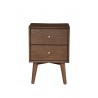 Alpine Furniture Flynn Mid Century Modern 2 Drawer Nightstand, Walnut - Front Angle