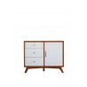 Alpine Furniture Flynn Accent Cabinet, Acorn/White - Front Angle