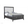 Alpine Furniture Lorraine Standard King Storage Footboard Platform Bed, Dark Grey - Front Side Angle