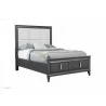 Alpine Furniture Lorraine Standard King Storage Footboard Platform Bed, Dark Grey - Front Side Angle - Alpine Furniture Lorraine Standard King Storage Footboard Platform Bed, Dark Grey - Front Side Angle