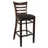 H&D Seating Ladder Back Barstool - Set of One - Black Vinyl - H&D Seating Ladder Back Barstool - Set of One - Black Vinyl