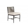Pietra Armless Dining Chair in Echo Ash, No Welt - Front Side Angle